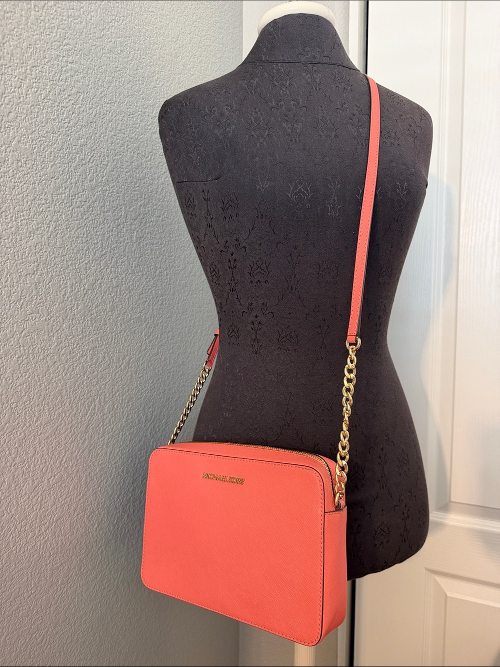 Michael Kors Coral Crossbody Bag with Gold Hardware